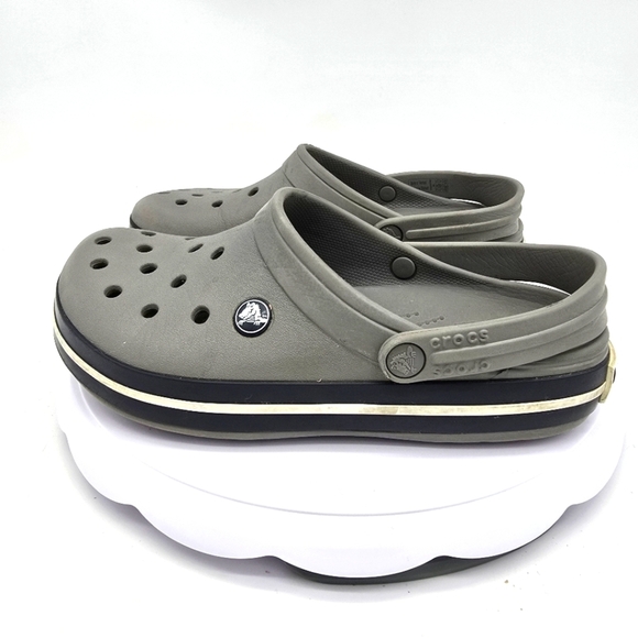 Crocs Shoes Junior 6 Crocband II Gray Clogs Charcoal - Picture 1 of 6
